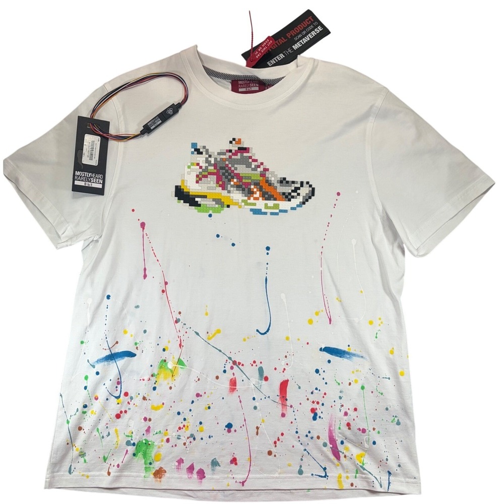 Mostly Heard Rarely Seen 8-Bit Multi Neon Runner Tee NWT Archive Streetwear Rare